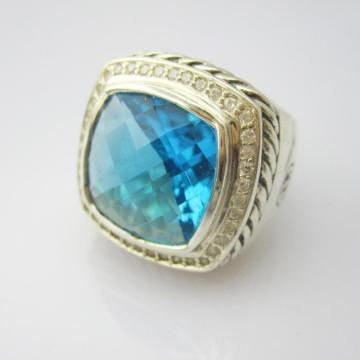 David Yurman Jewelry 15mm Blue Topaz Albion Ring