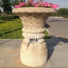 Natural Solid natural stone paired vases for garden decoration