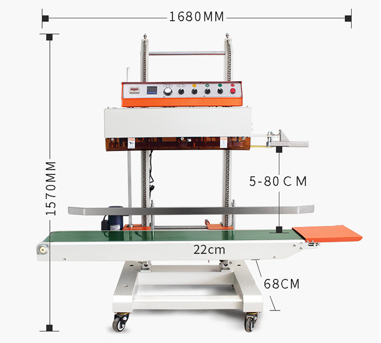 Auto Continuous Band Vertical Plastic Bag Sealing Machine Continuous Band Sealer Sealing Machine for heavy package