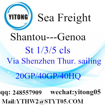 Internacional servicio de envío de Shantou a Génova
