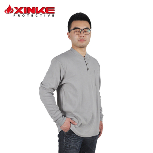 cotton fire retardant knit shirt for work man