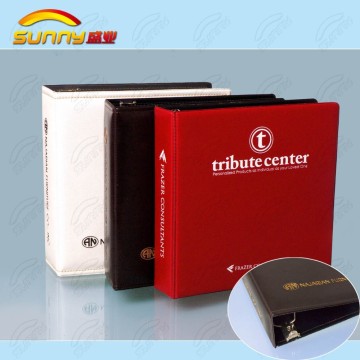 Customized 3 ring binders leather ring file folders
