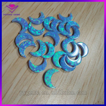 Lab Created Half Moon Beads Blue Synthetic Opal Stone Manufacturers Gemstone