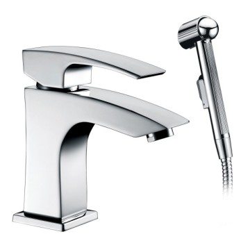 Malawak na banyo basin faucet mixer tap na may sprayer