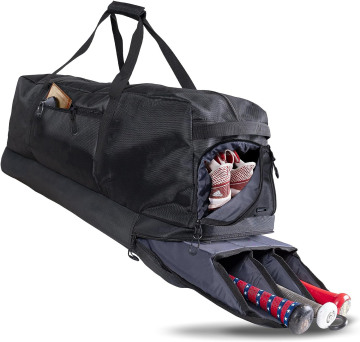 Pro Bat Rack Duffel Bag with Bat Compartment and Padded Protection for Baseball and Softball Gear