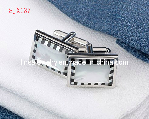 Fashion Men's Jewelry Shell Metal Cufflinks (SJX137)