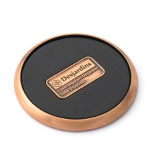 Personalized Metal and Leather Drink Coasters