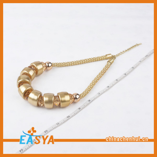 2014 fashion parel ketting goud legering parel ketting