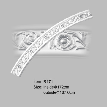 PU Carved Curved Moldings with Rosette Design