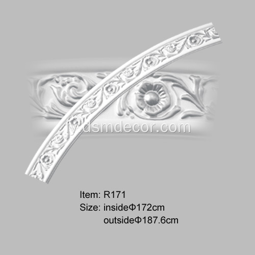 PU Carved Curved Mouldings mei Rosette Design