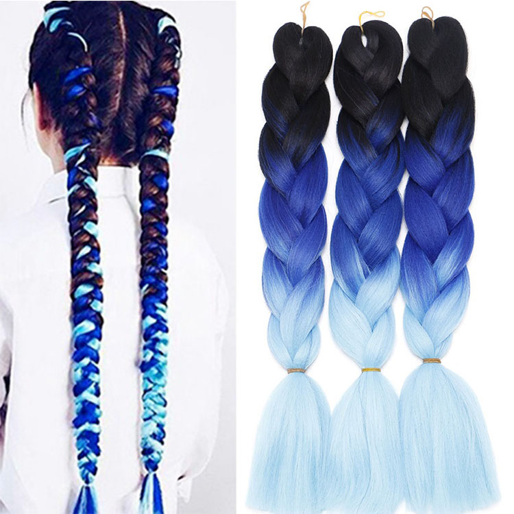 Jumbo Braiding Hair Extensions African Braids Hair Straight Yaki Texture Synthetic Fiber Mixed Color For Children And Women