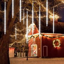 GV LED Meteor Shower Lights - 10 Tube 12V Christmas Party Decoration for Indoor/Outdoor Use