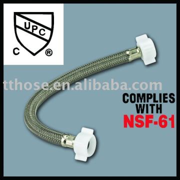 Flexible metal silk coated plastic hose