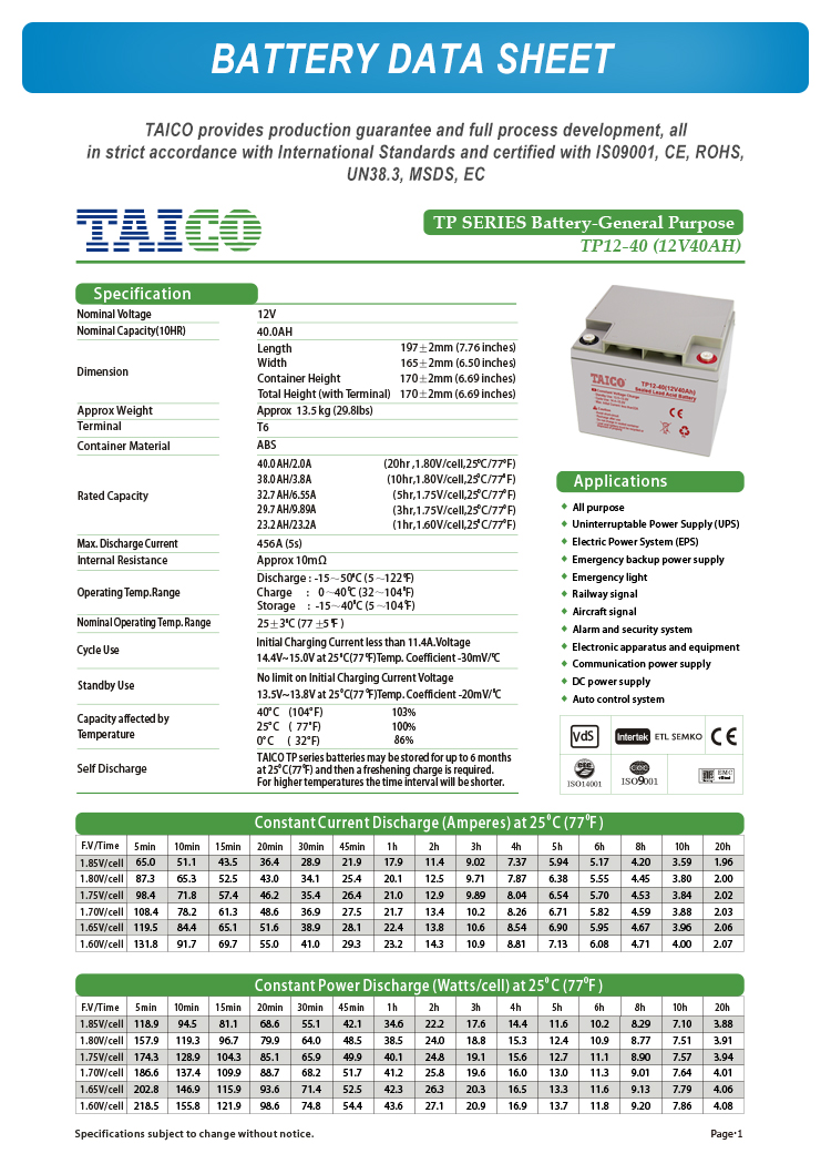 Sealed deep cycle gel 12v 40ah agm battery with 3 years warranty