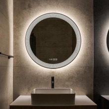 Retro Wall-Mounted Defogging LED Smart Bathroom Mirror