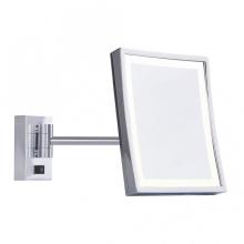 Single arm magnifying waterproof bathroom mirror