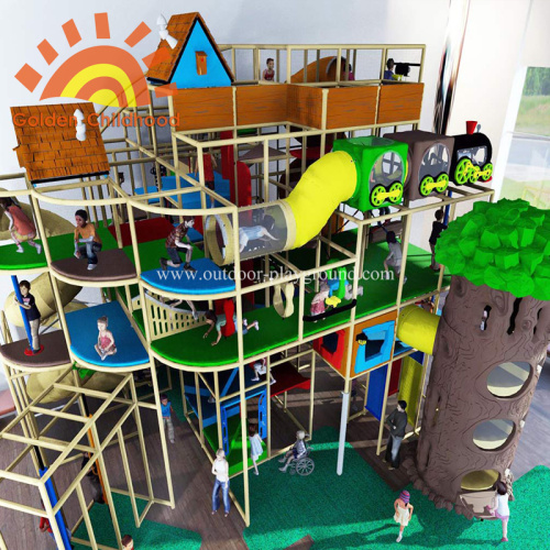 Large Play Structures Indoor Theme With Slide