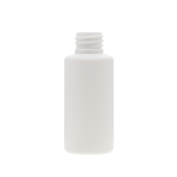 50 ML White HDPE Plastic Cylinder Bottles with 20/410 neck