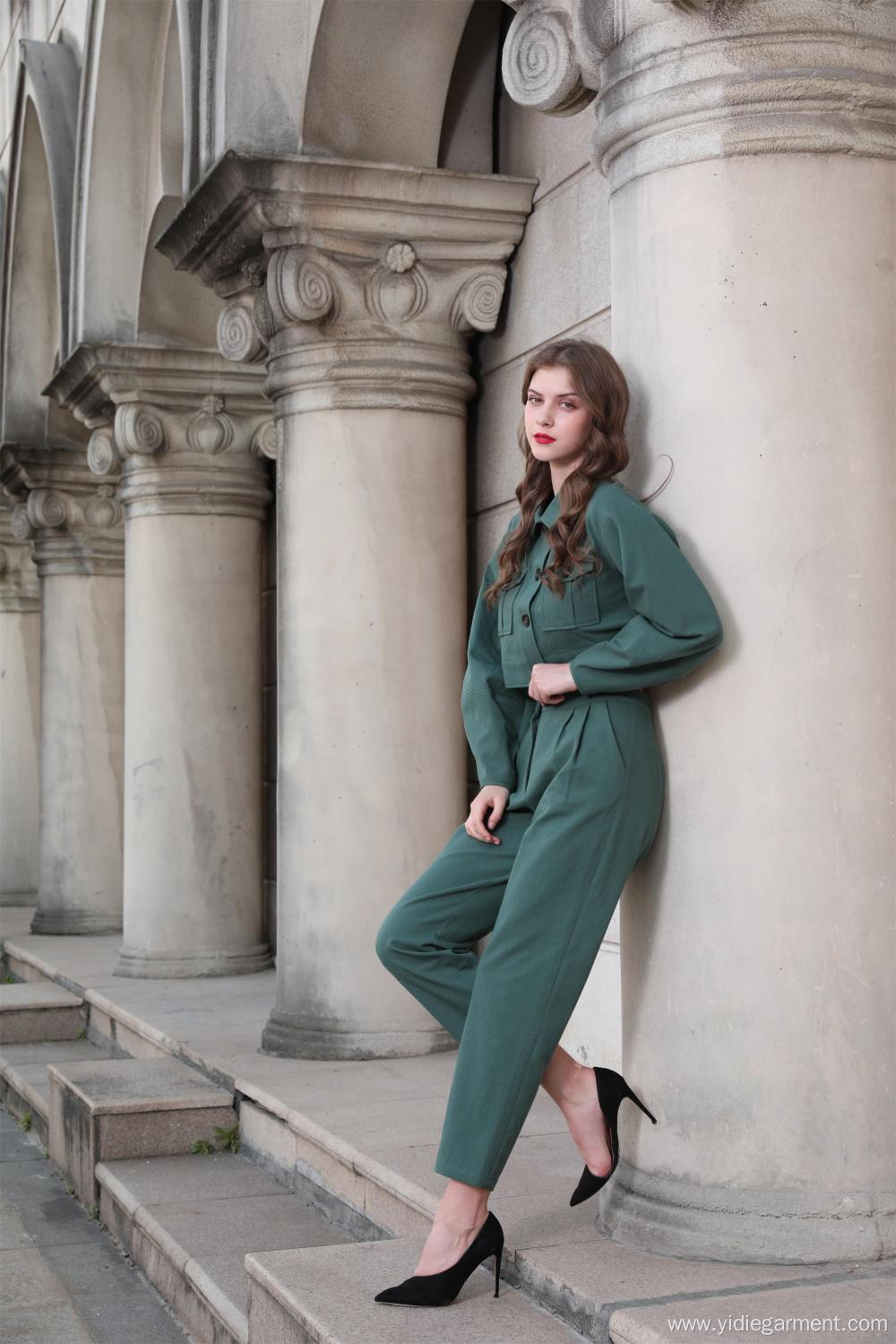 Women's Green Army Jacket and Trousers