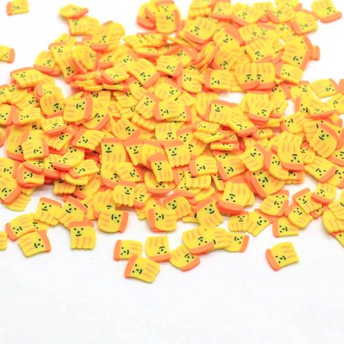 New Arrival Cute Polymer Clay Banana Shape Nail Art Stickers Mini 5mm/10mm Yellow Slices for Phone Case Decors