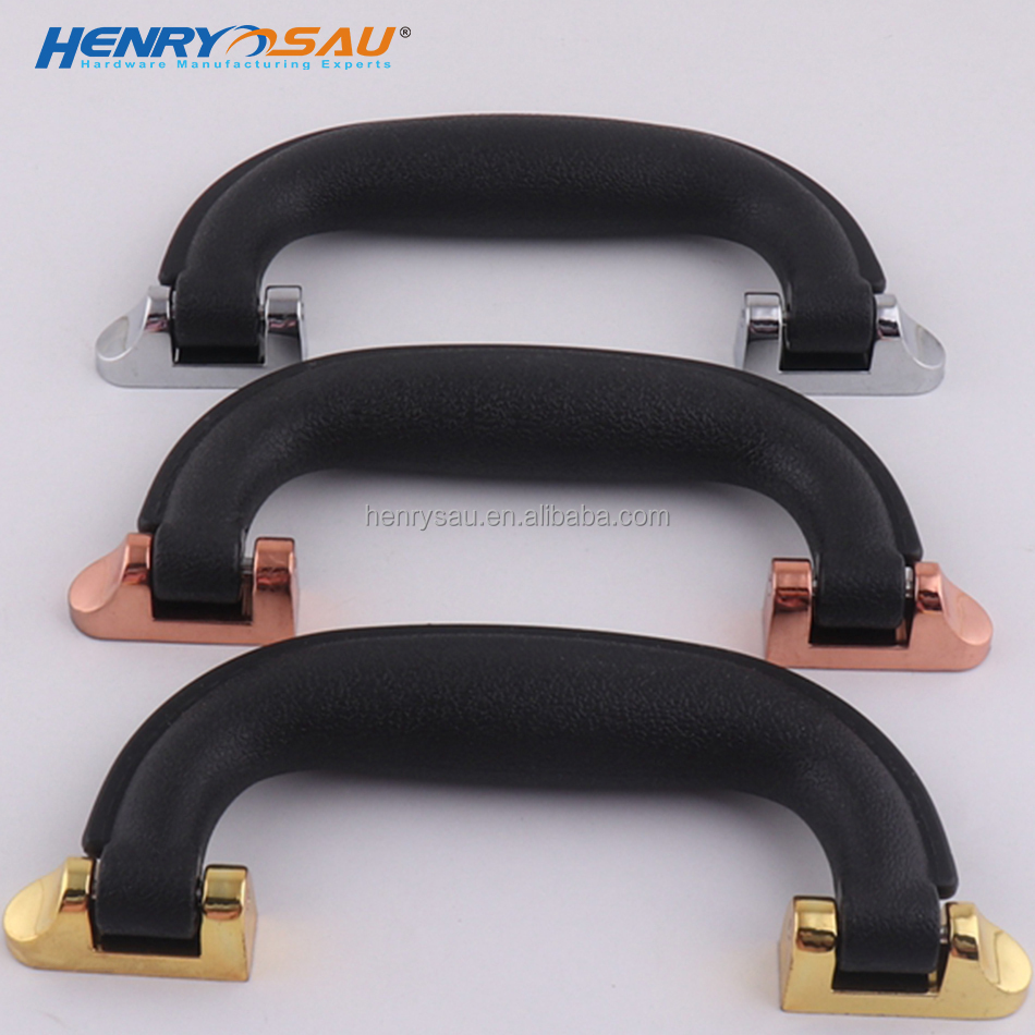 ONE STOP luggage parts top carry pull handle replacement suitcase plastic handle accessories black color grip with silver seats