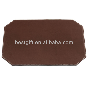 High quality synthetic leather brown hotel placemat