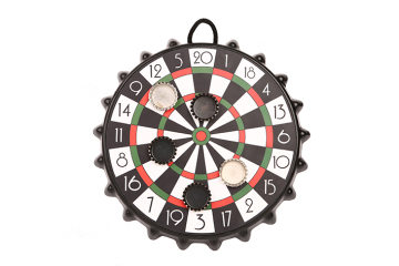 Magnetic bottle cap dartboard