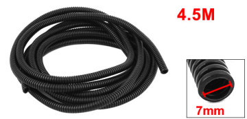 Uxcell 7mmx10mm Size 4.5m Long Black Flexible Insulated Polyethylene Corrugated Tube Hose Pipe for Wire Tubing Hot Sale