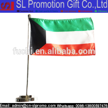 High Quality Kuwait Desk Flag/Table Flag With Base Metal Stand