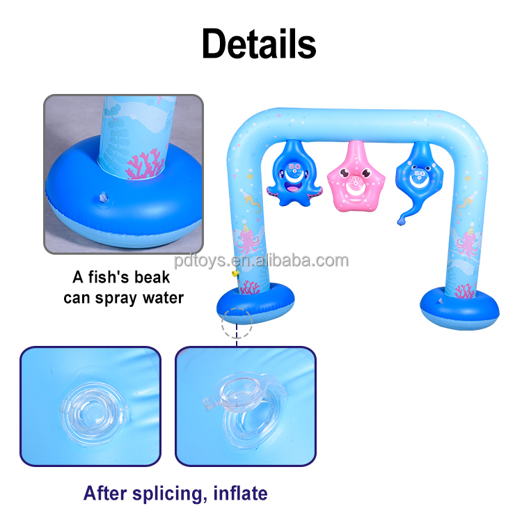 New design inflatable sprinklers water game toy arch splash Water gun inflatable shooting game toy
