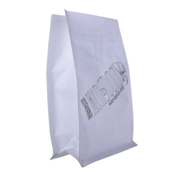 Bolsa de café de papel Kraft compostável com zíper destacável