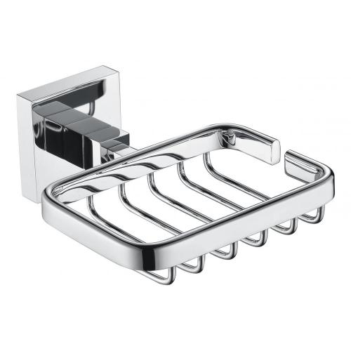 Square basket soap holder brass chrome