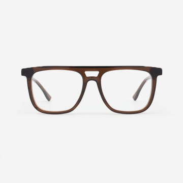 Square double bridge Acetate Men's Optical Frames