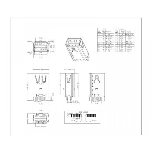 Mini recipiente della porta del display (gambe piegate a strabble da 1,6 mm)