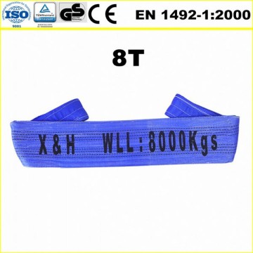8T eye to eye flat polyester web sling