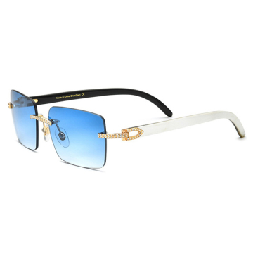 Rimless White Horn Sunglasses