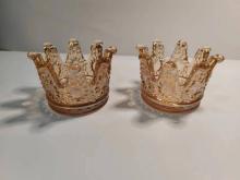 Crown shaped glass & delicacy candle holders