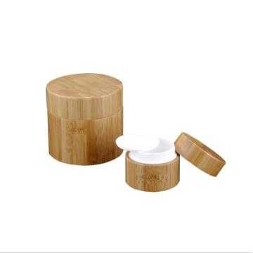 Cosmetic Bamboo Cream Bottle With Plastic Inner