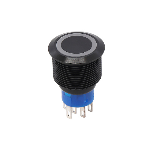 Μαύρο μαύρο ζωή αδιάβροχο διακόπτη 19mm pushbutton