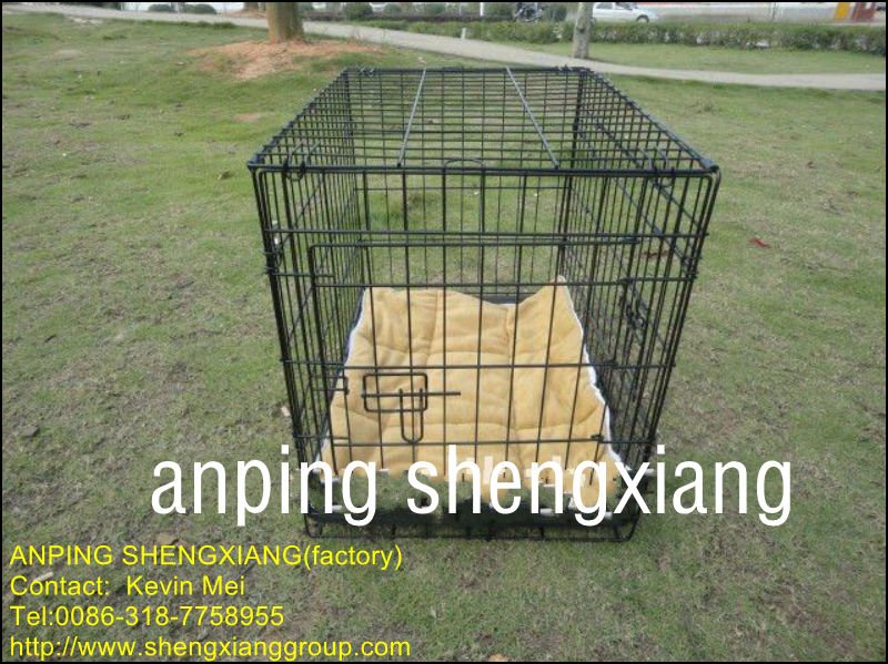 high quality foldable two door large metal stainless steel pet cage