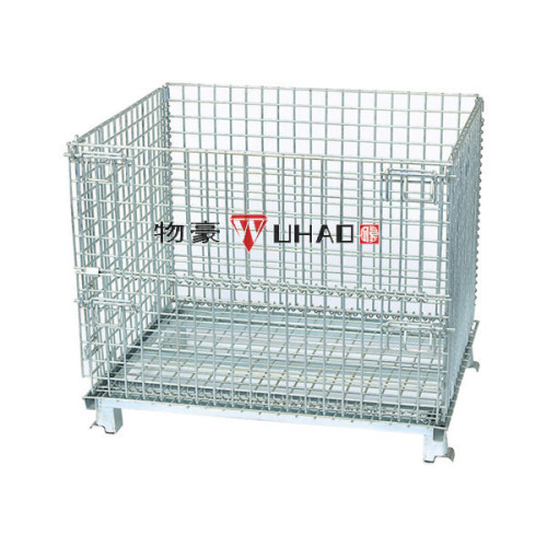 Galvanized foldable roll cages/metal storage box/storage cage with wheels