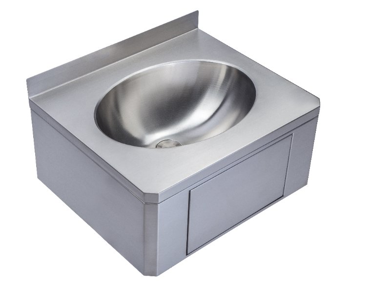 knee operated wall mounted round bowl sink