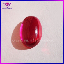 Oval Cabochon Cut Flat Bottom Synthetic Red Ruby Corundum Gemstone