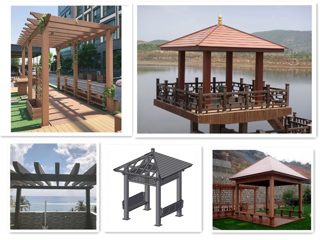 Waterproof Chinese Style Outdoor Garden Wood Composite WPC Gazebo