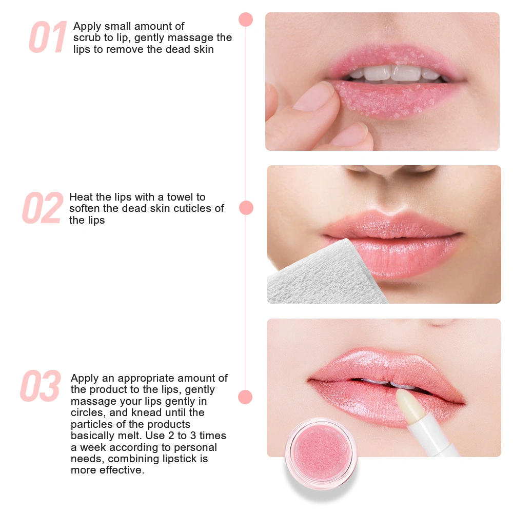 OEM ODM Strawberry Extract Crack-Preventing and Water-Locking Moisturizing Lip Scrub Brightening Lip Skin