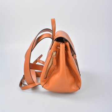 Damen Soft Leather Rucksack mit Klappenverschluss