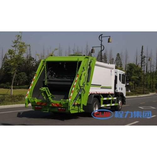 Novo caminhão de lixo verde DONGFENG D9 de 8 toneladas