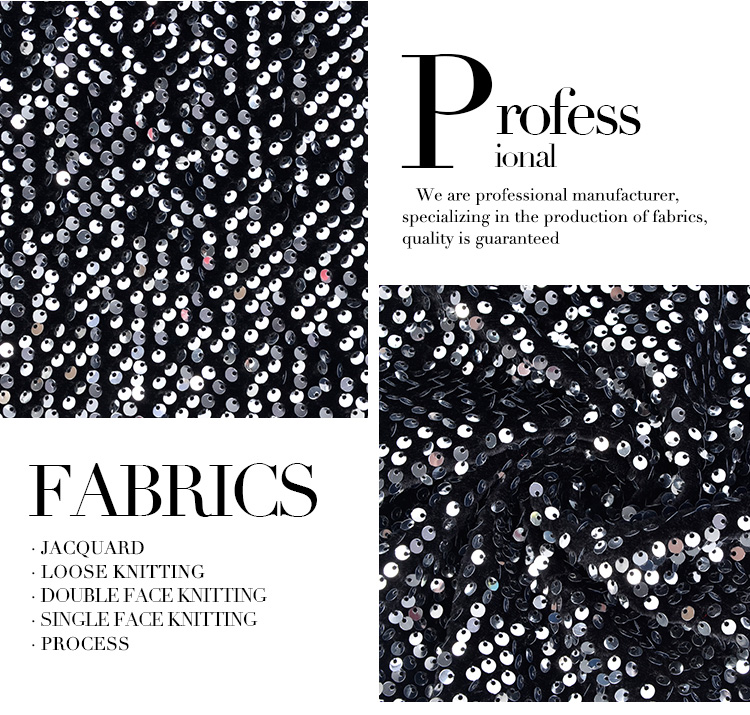 Black embroidery velvet velour fabrics factories in china fabric with glitter sequins