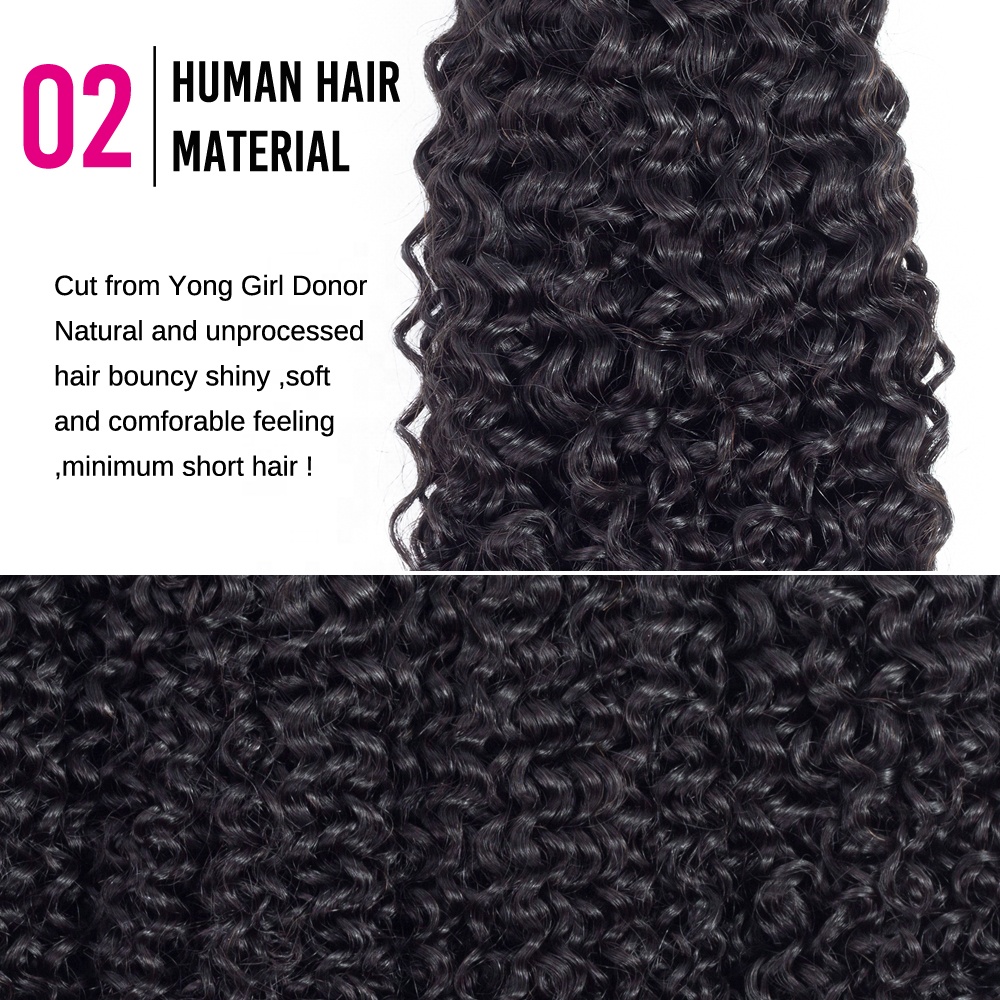 wholesale cheap kinky curly human hair weave bundles with closure