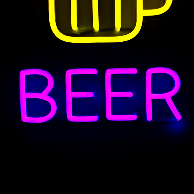 Decoration neon lighting led light logo Beer sign for store bar restaurant